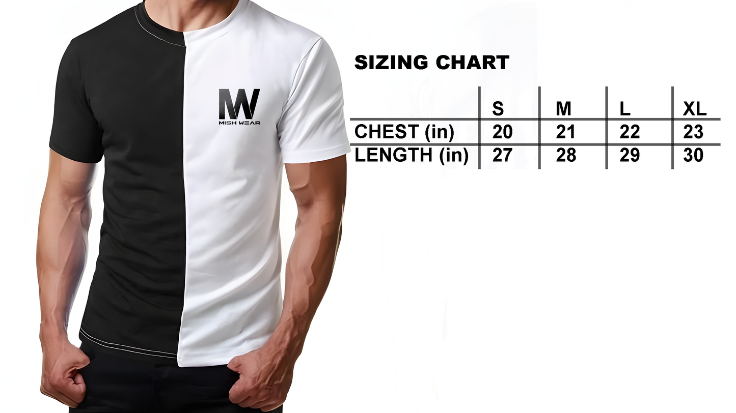MW DualTonne Unisex T-Shirt – Black & White | 220 GSM Premium Cotton Jersey